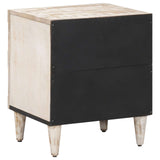 Bedside Cabinet 2 pcs White 40 x 33.5 x 46 cm Solid Mango Wood 4018365