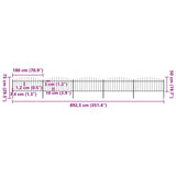 Garden Fence with Spear Top Steel 892.5x75 cm Black 277707