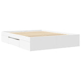 Bed Frame without Mattress White 150x200 cm King Size Engineered Wood 3295464
