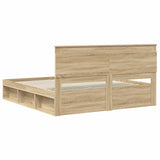 Bed Frame with Headboard Sonoma 180 x 200 cm Solid Pine Wood 3410058