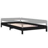 Stack Bed without Mattress Black 100x200 cm Solid Wood Pine 820391