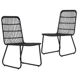 48584 Garden Chairs 2 pcs Poly Rattan Black