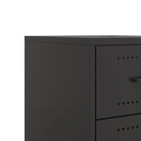 ZNTS Bedside Cabinets 2 pcs Black 36x39x43.5 cm Steel 846627