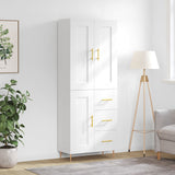 Highboard White 69.5x34x180 cm Engineered Wood 3199993