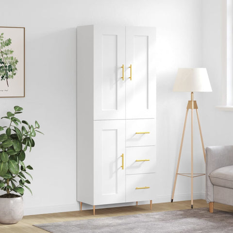 Highboard White 69.5x34x180 cm Engineered Wood 3199993