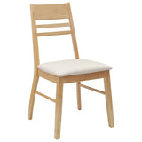 Dining Chairs 2 pcs Natural 43 x 54 x 89 cm Solid Rubber Wood 42020440