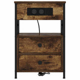 Bedside Cabinet with Drawer 2 pcs Smoked Oak 40 x 31 x 60 cm 859465