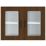 Kitchen Wall Cabinet with Glass Door Kalmar Brown Oak Engineered Wood 853614