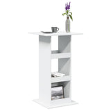 ZNTS Bar Table with Storage White 60x60x102 cm Engineered Wood 854328