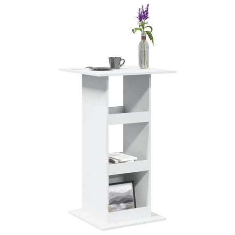 ZNTS Bar Table with Storage White 60x60x102 cm Engineered Wood 854328