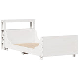 Bed Frame without Mattress White 75x190 cm Small Single Solid Wood Pine 3306484