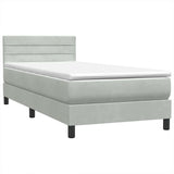 Box Spring Bed with Mattress&LED Light Grey 80x210 cm Velvet 3316953