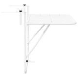 Hanging Balcony Table Folding White 60 x 39 x 65 cm Steel 42008074