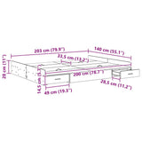 Storage Bed Frame Sonoma Oak 140 x 200 cm Engineered Wood 3335295