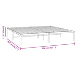 Metal Bed Frame without Mattress White 200x200cm 350920