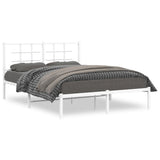 Metal Bed Frame without Mattress with Headboard White 135x190cm 355609