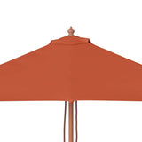 Garden Parasol with Wooden Pole 150x200 cm Terracotta 44538