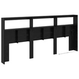Headboard Black Oak 220 x 17 x 102 cm Engineered Wood 886258