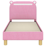 Toddler Bed Frame with Headboard Pink 70 x 140 cm Fabric 42011207