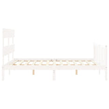 Bed Frame without Mattress White 160x200 cm Solid Wood Pine 3193282