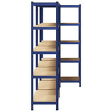 5-Layer Storage Shelves 3 pcs Blue Steel&Engineered Wood 3307606