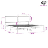 Bed Frame with Upholstered Headboard Whitewash and Light Grey 3405055
