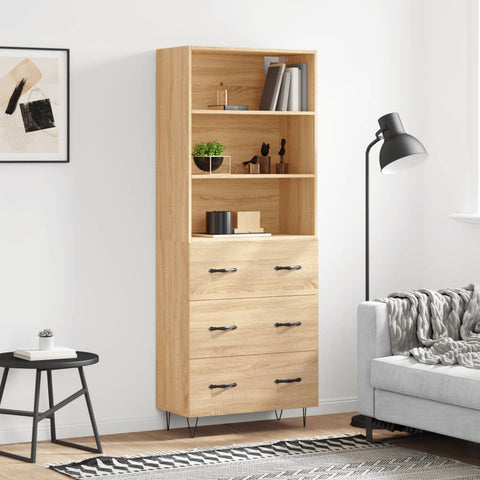 Highboard Sonoma Oak 69.5x34x180 cm Engineered Wood 3189376