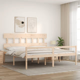 Senior Bed without Mattress 200x200 cm Solid Wood 3195436