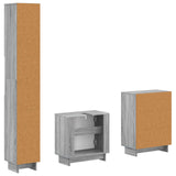 3 Piece Bathroom Cabinet Set EDE Grey Sonoma Engineered Wood 3417420