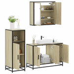 ZNTS 3 Piece Bathroom Furniture Set Sonoma Oak Engineered Wood 3300951