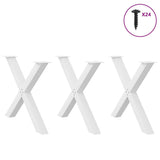 Dining Table Legs X-Shaped 3 pcs White 90x cm Steel 4012997