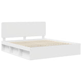 Bed Frame with Headboard White 180 x 200 cm Solid Pine Wood 3412452