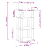 Cat Tree with Sisal Scratching Posts Dark Grey 118.5 cm 171429
