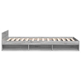 Bed Frame with Drawer without Mattress Grey Sonoma 90x200 cm 3280802