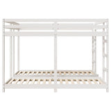 Triple Bunk Bed Frame White 200 x 200 cm Solid Pine Wood 3414559