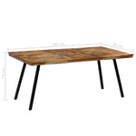 ZNTS Dining Table Reclaimed Teak and Steel 180x90x76 cm 245415