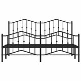 Metal Bed Frame without Mattress with Footboard Black 183x213cm 373812