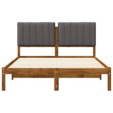 Bed Frame with Upholstered Headboard Natural and Light Grey 904161