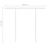3069918 Manual Retractable Awning with Posts 3,5x2,5 m Yellow and White