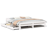 Bed Frame White Solid pinewood 200x200 cm Bed Frame Rectangular 3309027