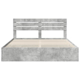 Bed Frame with Drawer Concrete Grey 180 x 200 cm Engineer Wood 3411486