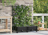 Garden Planter with Irrigation&Wheels 2 pcs Black PP 3423000