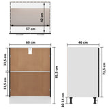 801189 Bottom Cabinet "Lyon" Black 60x46x81,5 cm Engineered Wood