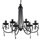 Pendant Ceiling Lamp Elegant Chandelier Black 6 Bulb Sockets 240689
