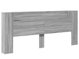 Headboard Cabinet with LED Grey Sonoma 180 x 16.5 x 103.5 cm 8006573