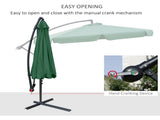 2.7m Garden Parasol Cantilever Umbrella with Crank Handle and Cross Base for Outdoor, Hanging Sun T3398P319937