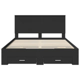 Bed Frame Black and Silver 150 x 200 cm Engineered Wood 3411290