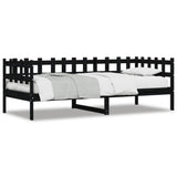Day Bed without Mattress Black 90x200 cm Solid Wood Pine 840381