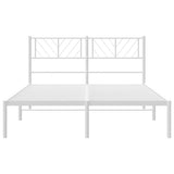Metal Bed Frame without Mattress with Headboard White 135x190cm 372227