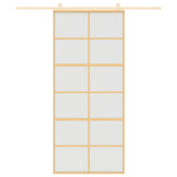 Sliding Door Gold 90x205 cm Frosted ESG Glass and Aluminium 155170